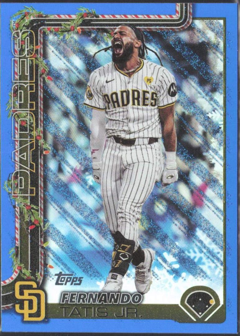 2025 Topps Holiday Fernando Tatis Jr. [Blue Metallic Glitter] #H170 card