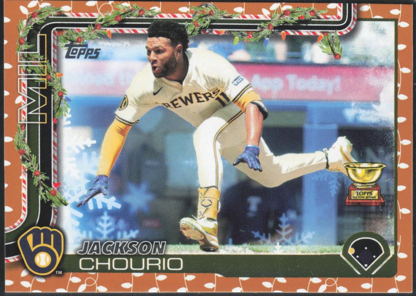 2025 Topps Holiday Jackson Chourio [Holiday Lights] #H182 card