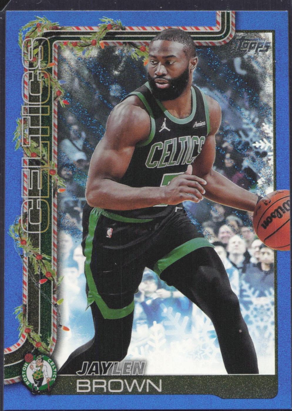 2025 Topps Holiday Jaylen Brown [Blue Metallic Glitter] #H2 card