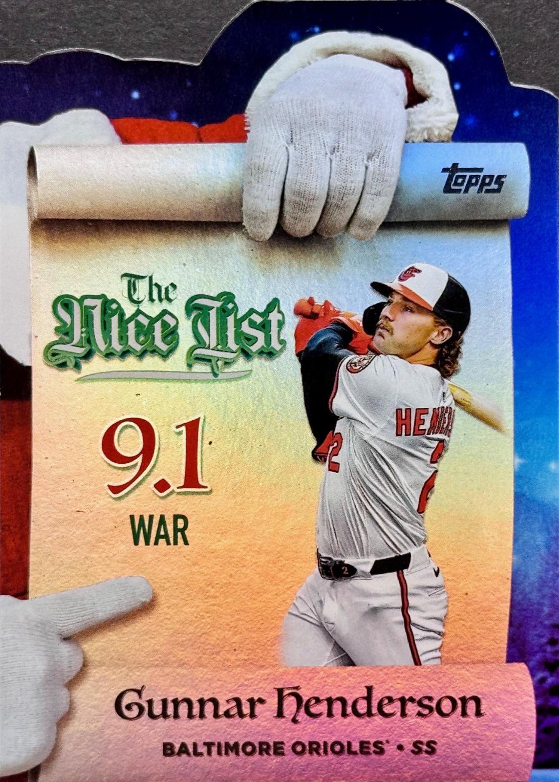 2025 Topps Holiday Making The Nice List Gunnar Henderson #MNL-16 card