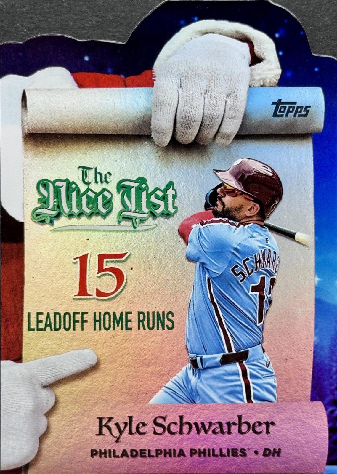 2025 Topps Holiday Making The Nice List Kyle Schwarber #MNL-10 card