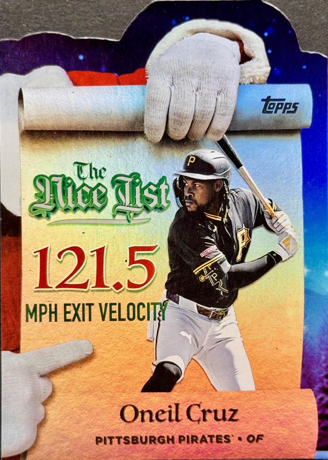 2025 Topps Holiday Making The Nice List Oneil Cruz #MNL-19 card
