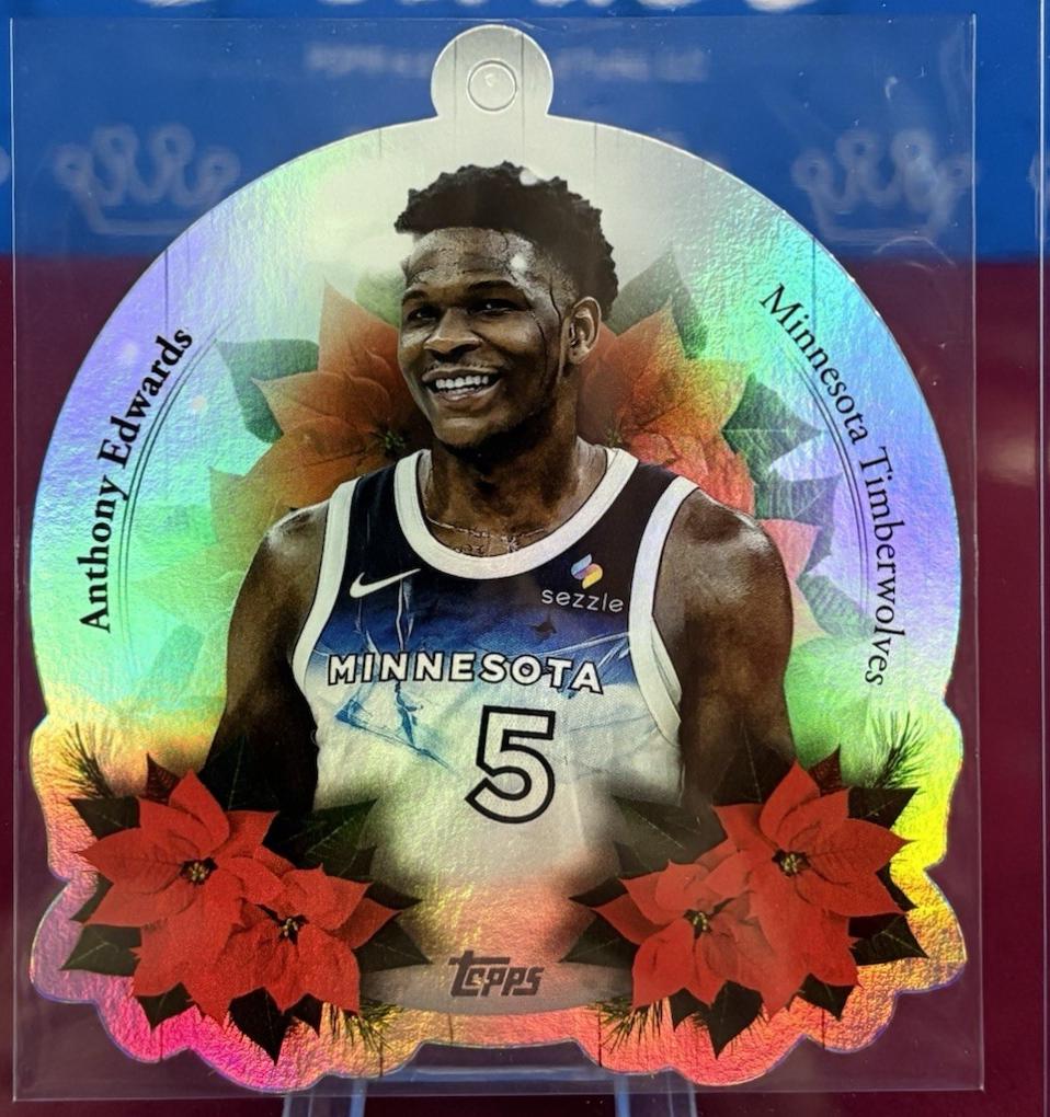 2025 Topps Holiday Oversized Die-Cut Ornament Anthony Edwards #DCO-AE card