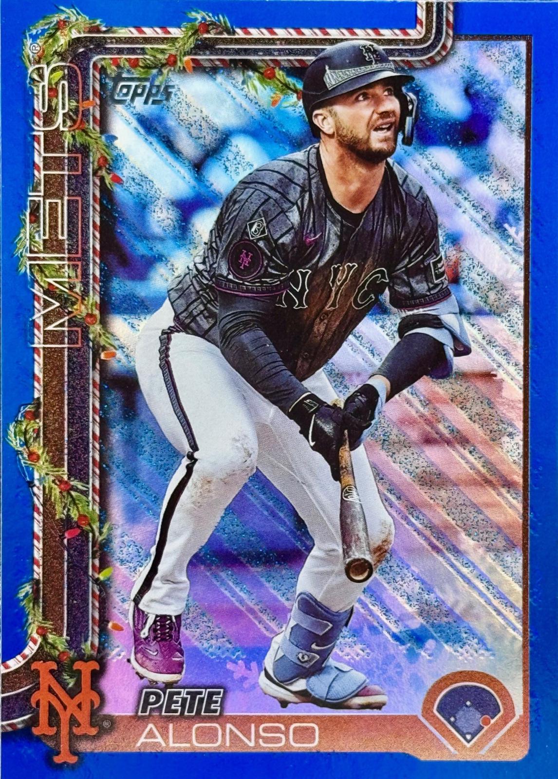 2025 Topps Holiday Pete Alonso [Blue Metallic Glitter] #H34 card