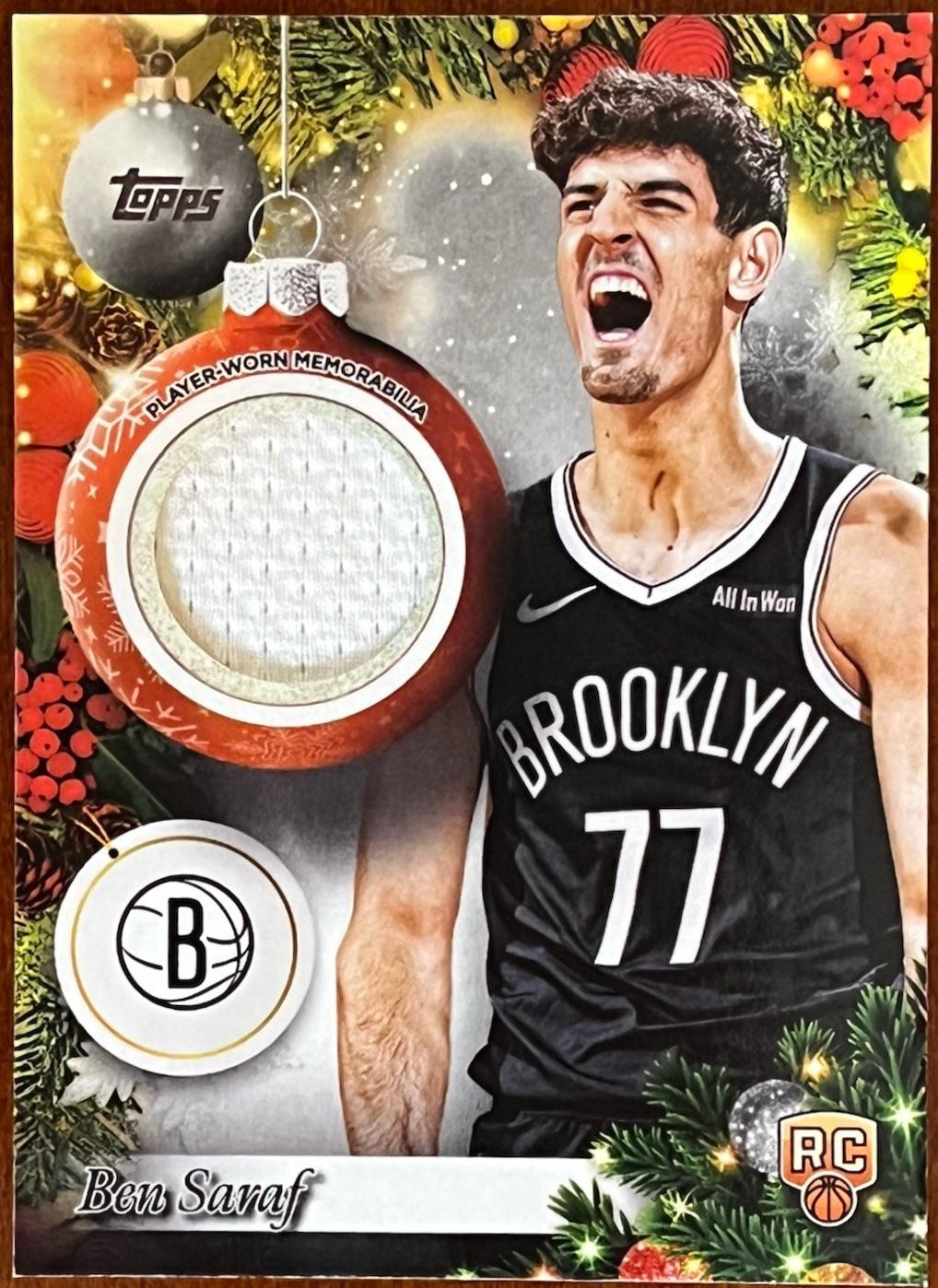 2025 Topps Holiday Player Relic Ben Saraf #PR-BS card