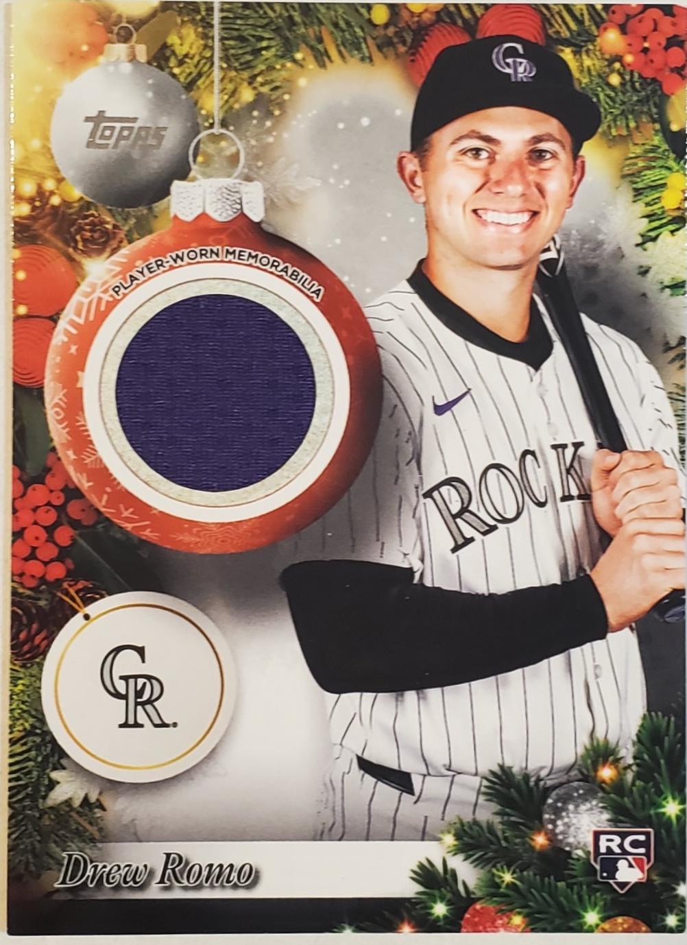 2025 Topps Holiday Player Relic Drew Romo #PR-DR card
