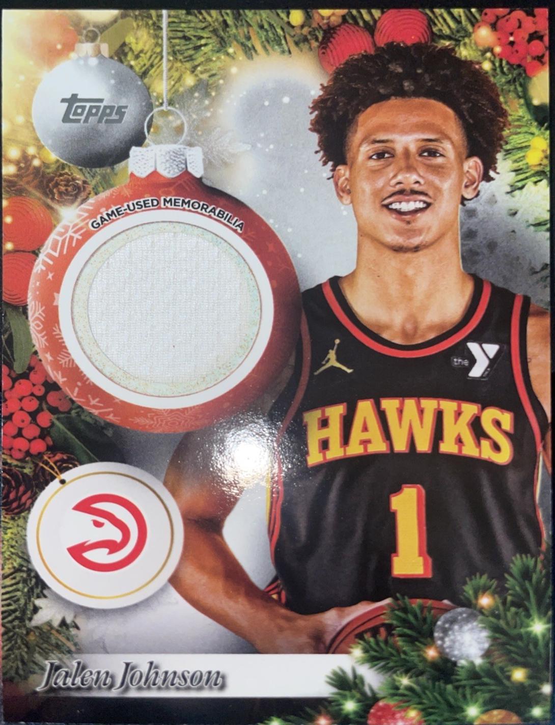 2025 Topps Holiday Player Relic Jalen Johnson #PR-JJJ card