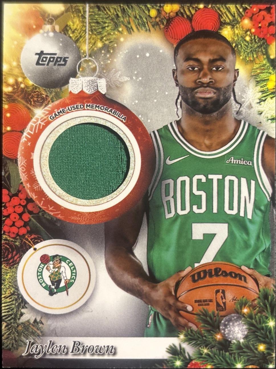 2025 Topps Holiday Player Relic Jaylen Brown #PR-JB card