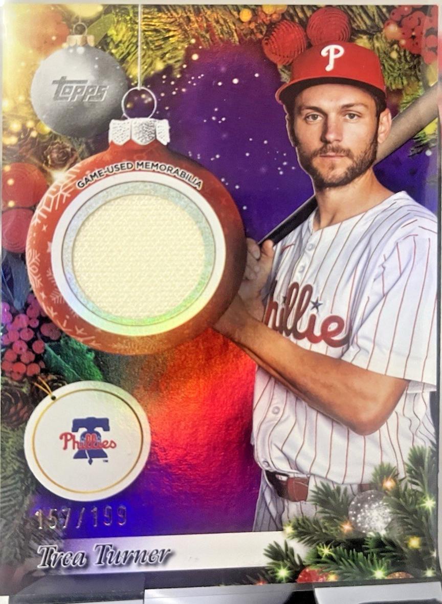 2025 Topps Holiday Player Relic Trea Turner #PR-TT card