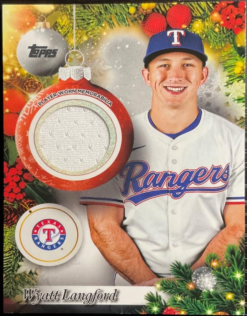2025 Topps Holiday Player Relic Wyatt Langford #PR-WL card