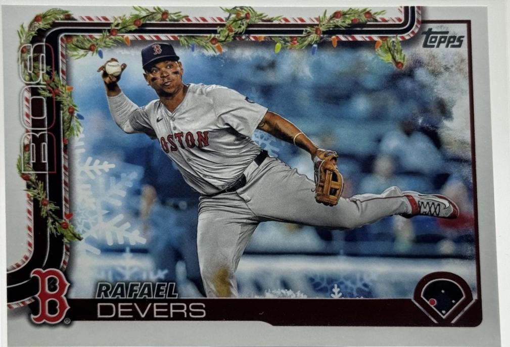 2025 Topps Holiday Rafael Devers [Backs Short Print Variation] #H190 card