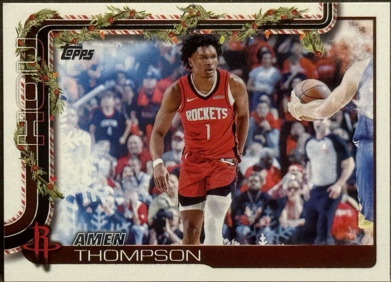 2025 Topps Holiday SSP Back Variation Amen Thompson #SSB-AT card