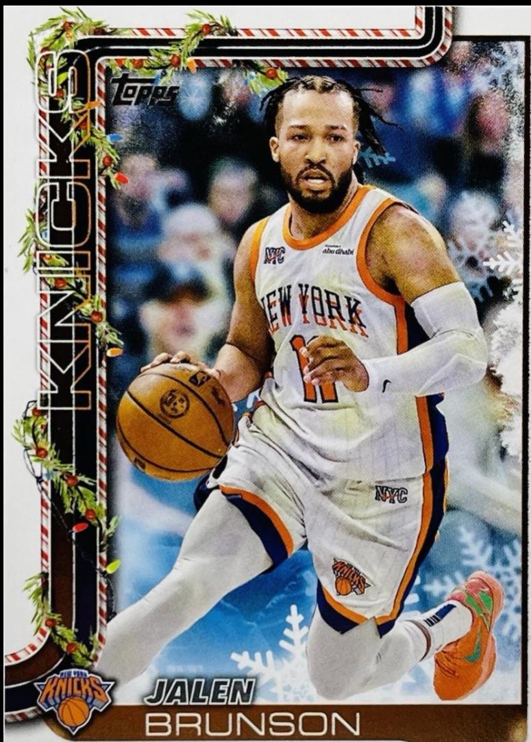 2025 Topps Holiday SSP Back Variation Jalen Brunson #SSB-JB card