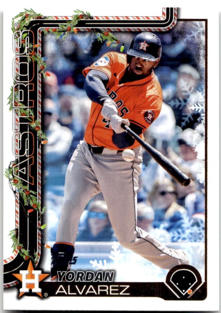 2025 Topps Holiday Yordan Alvarez [Backs Short Print Variation] #H44 card