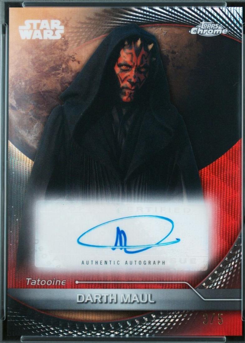 2025 Topps Hyperspace Hyperlanes Chrome Autograph Ray Park as Darth Maul [Red Hyperlanes] #AV-RAY card