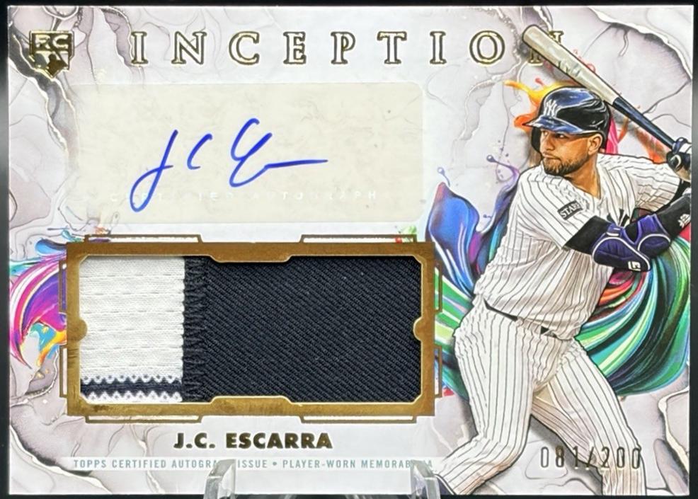 2025 Topps Inception Autographed Patch J.C. Escarra #IAPC-JE card