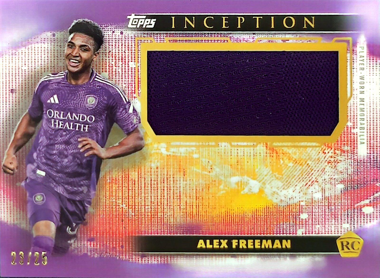 2025 Topps Inception MLS Rookie Jumbo Relic Alex Freeman #IRJR-AF card