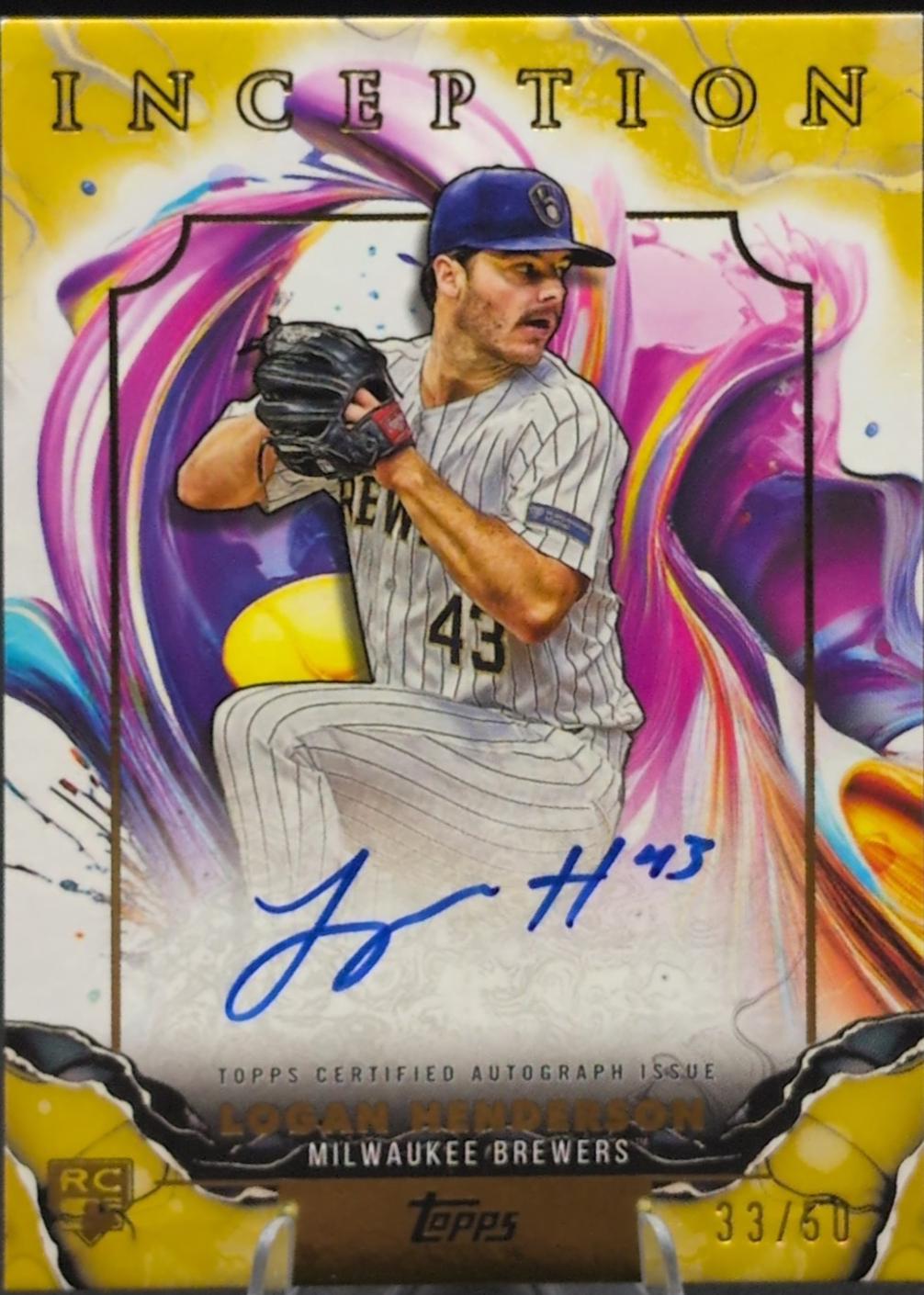 2025 Topps Inception Rookies And Emerging Stars Autograph Logan Henderson [Gold] #RESA-LH card