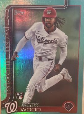 2025 Topps James Wood [Aqua Rainbow Foil] #181 card