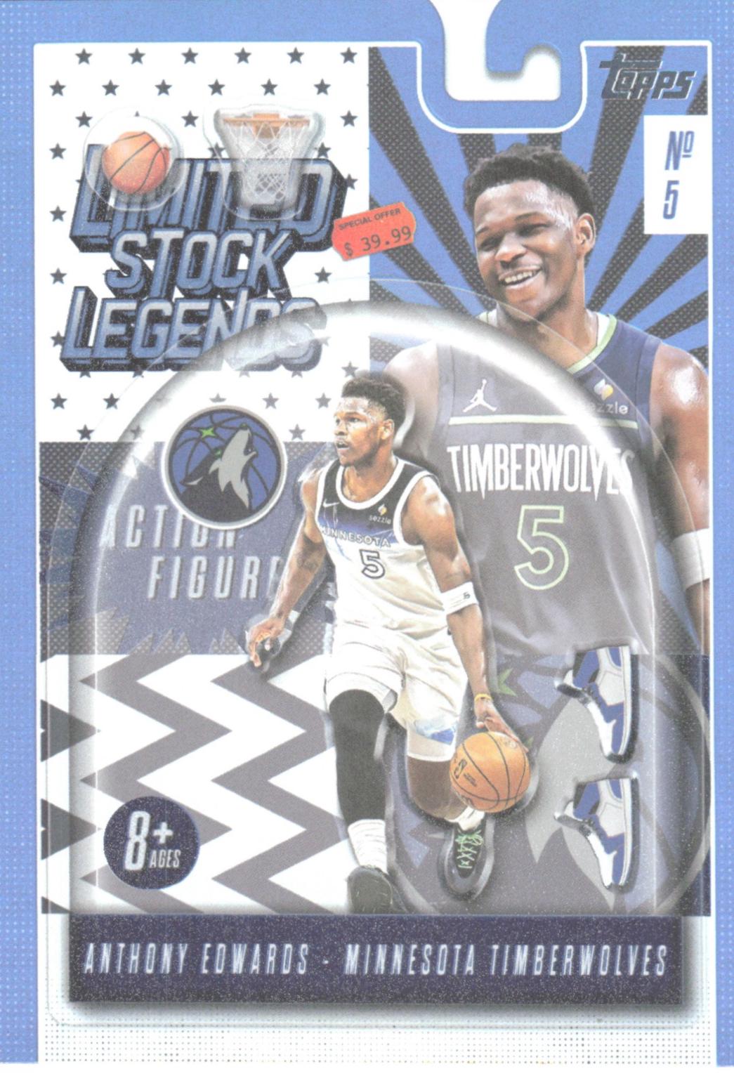2025 Topps Limited Stock Legends Anthony Edwards #LST-40 card