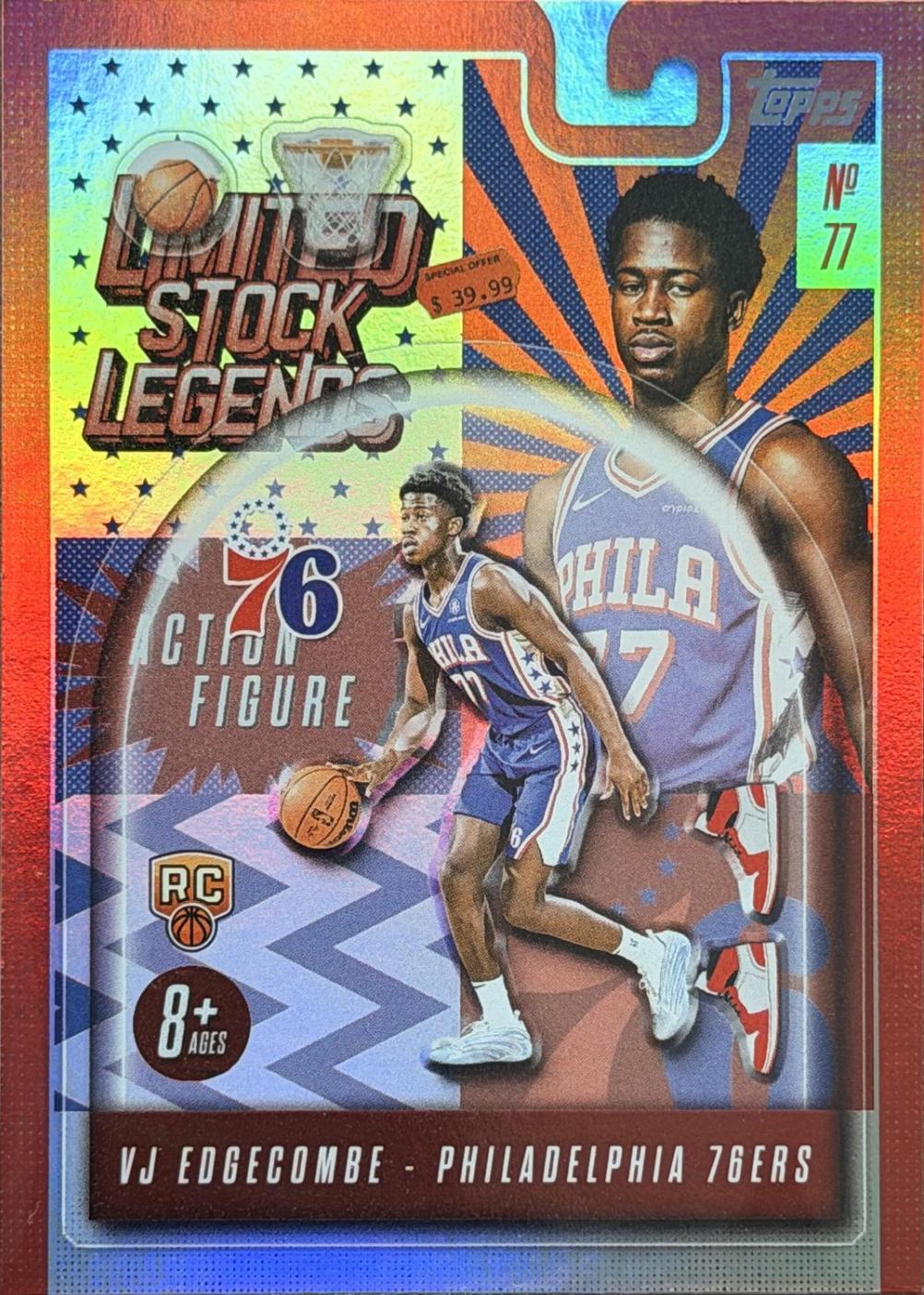 2025 Topps Limited Stock Legends VJ Edgecombe #LST-3 card
