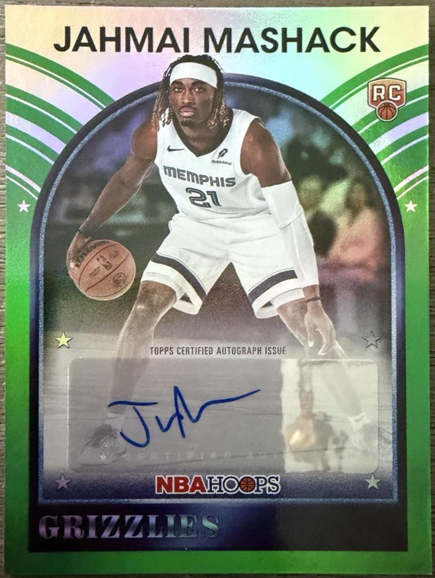 2025 Topps NBA Hoops 1989 Signature Jahmai Mashack [Green Hoops] #89S-JM card