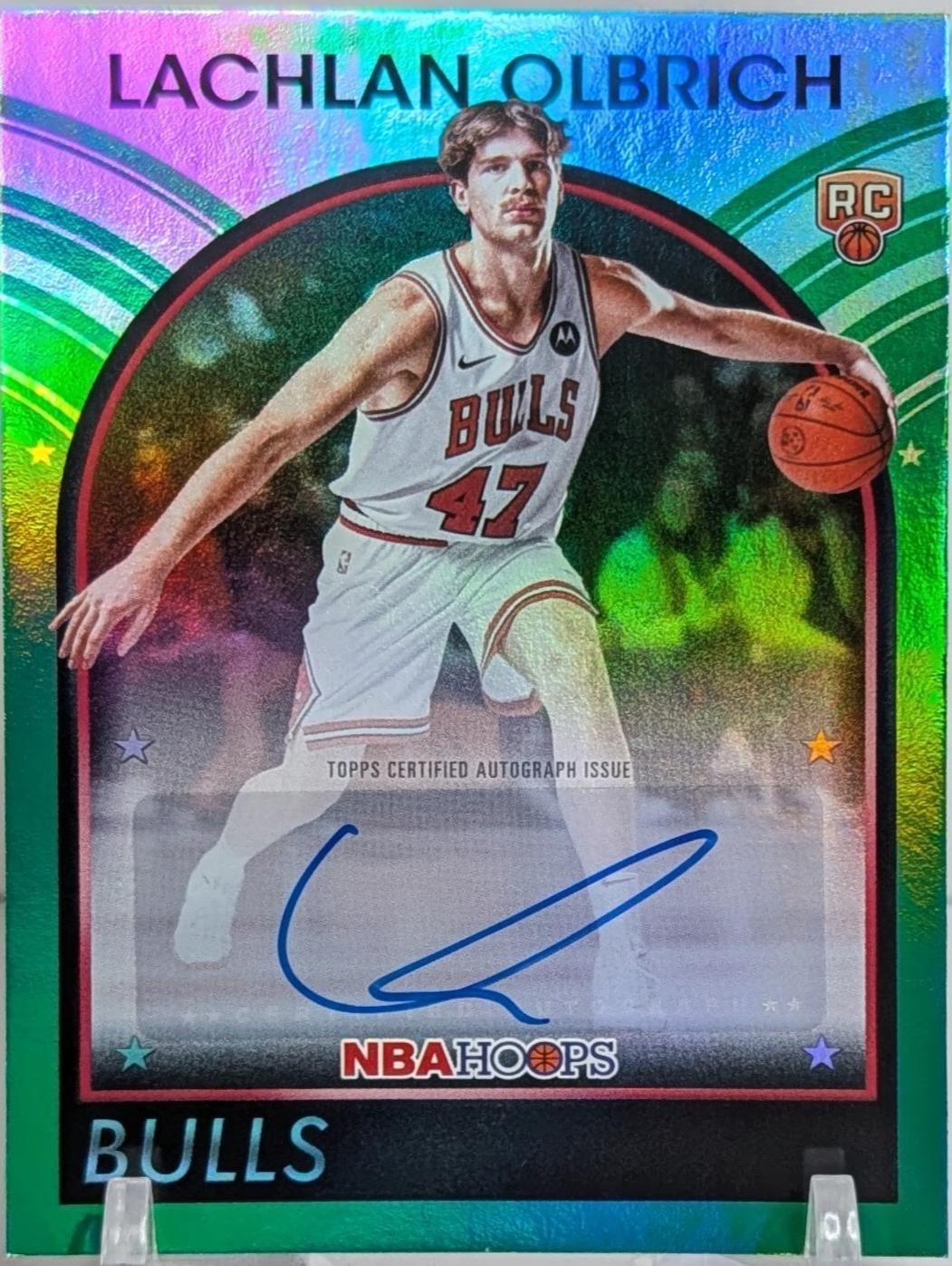 2025 Topps NBA Hoops 1989 Signature Lachlan Olbrich [Green Hoops] #89S-LO card