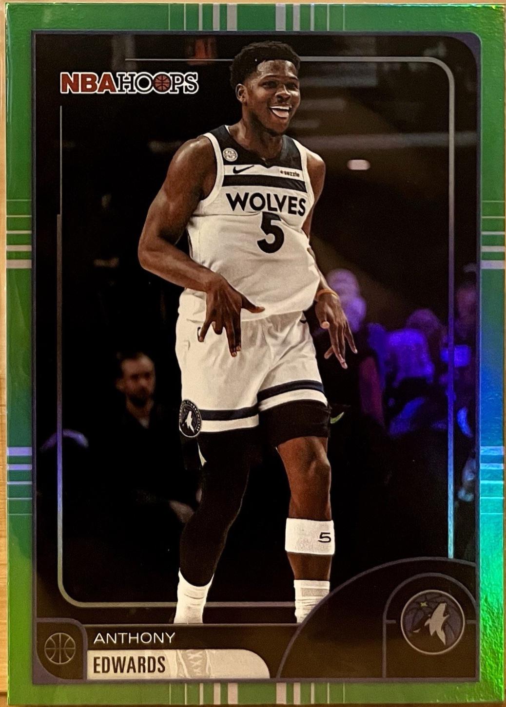 2025 Topps NBA Hoops Anthony Edwards [Green Hoops] #195 card