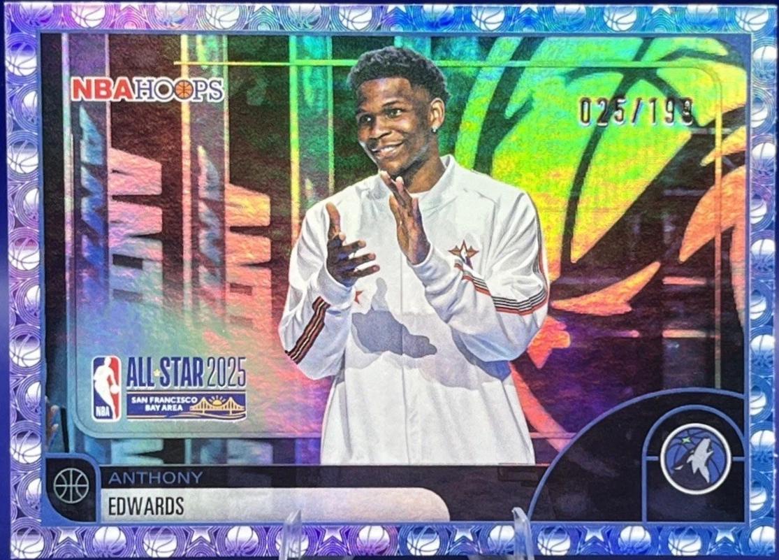 2025 Topps NBA Hoops Anthony Edwards [Rainbow Purple Blue] #279 card