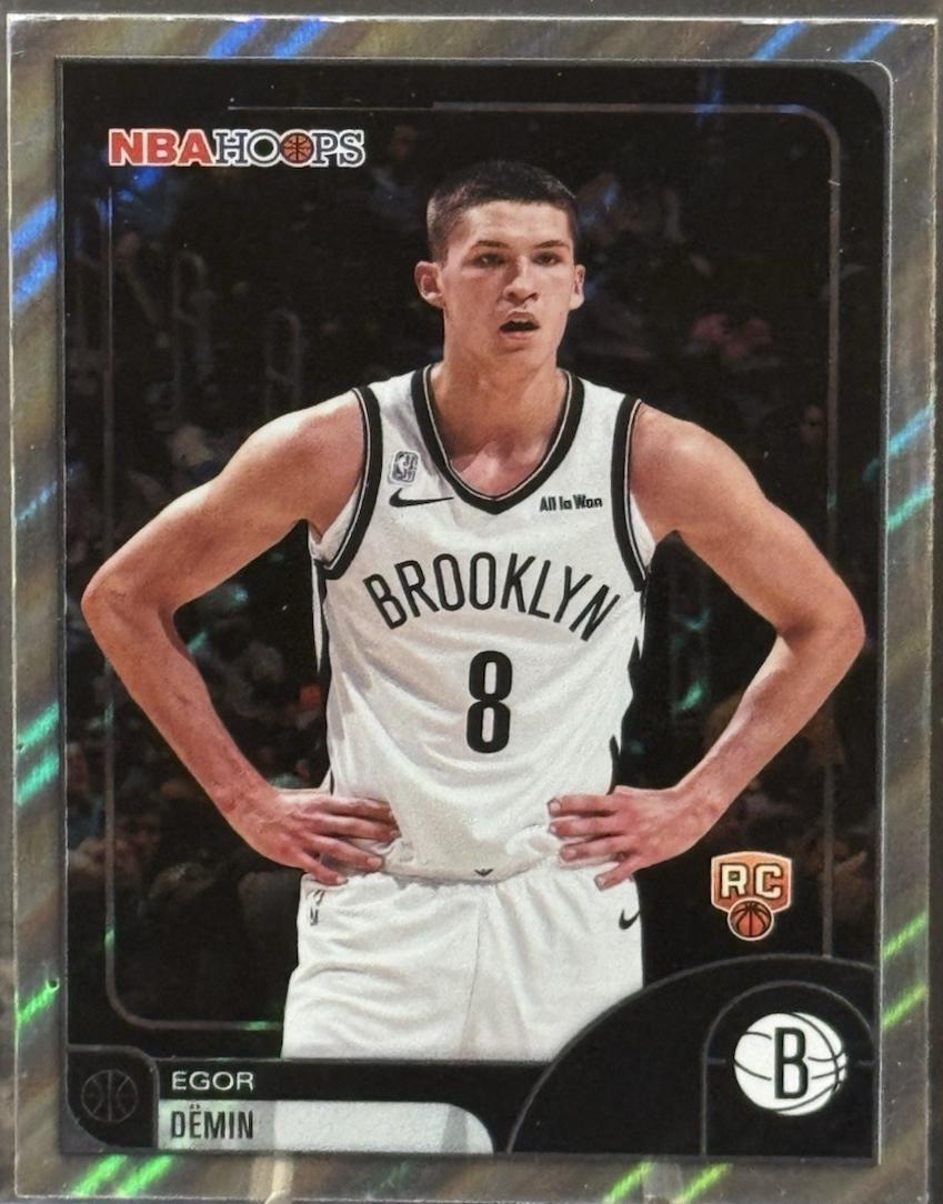 2025 Topps NBA Hoops Egor Demin [Rainbow] #128 card