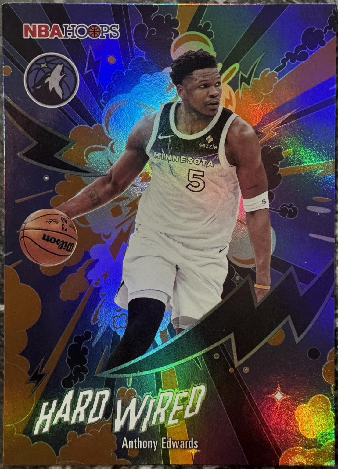 2025 Topps NBA Hoops Hardwired Anthony Edwards [Orange] #HW-4 card