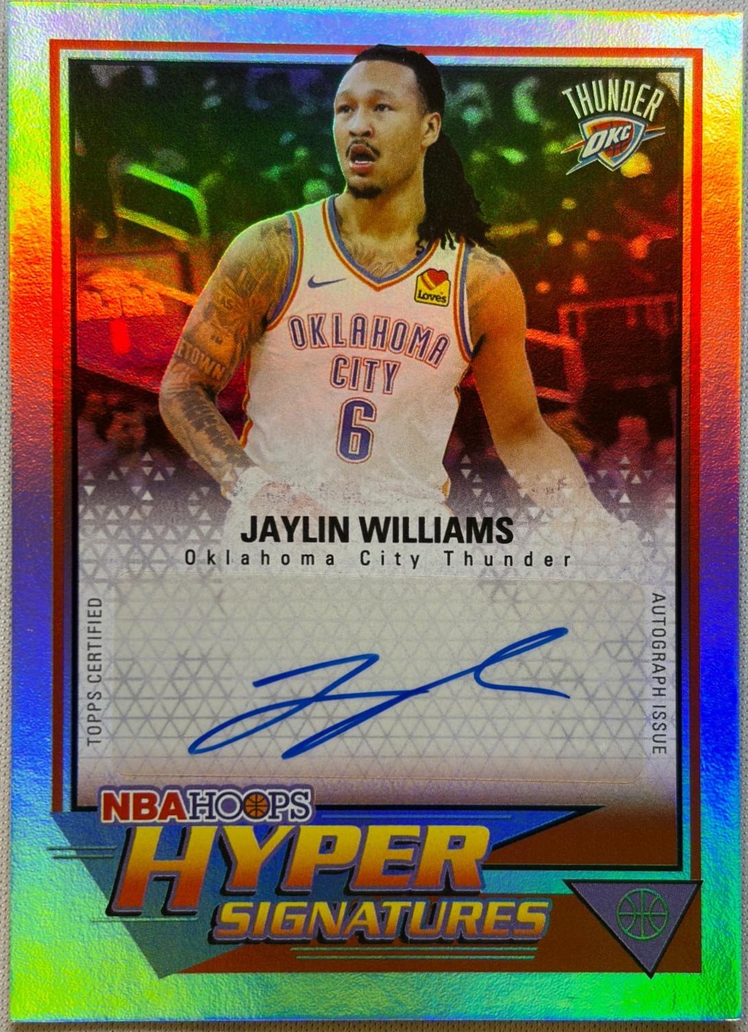 2025 Topps NBA Hoops Hyper Signature Jaylin Williams #HHS-JW card