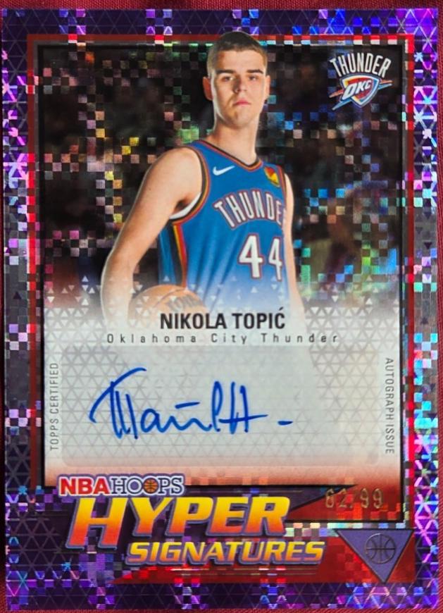 2025 Topps NBA Hoops Hyper Signature Nikola Topic #HHS-N card