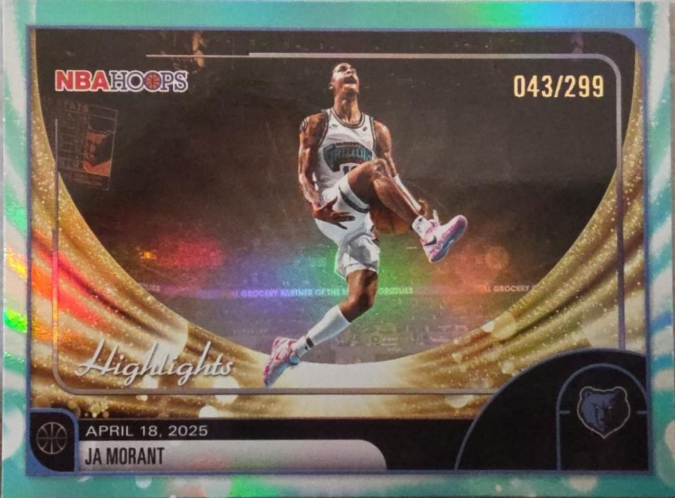 2025 Topps NBA Hoops Ja Morant [Green Hoops] #264 card