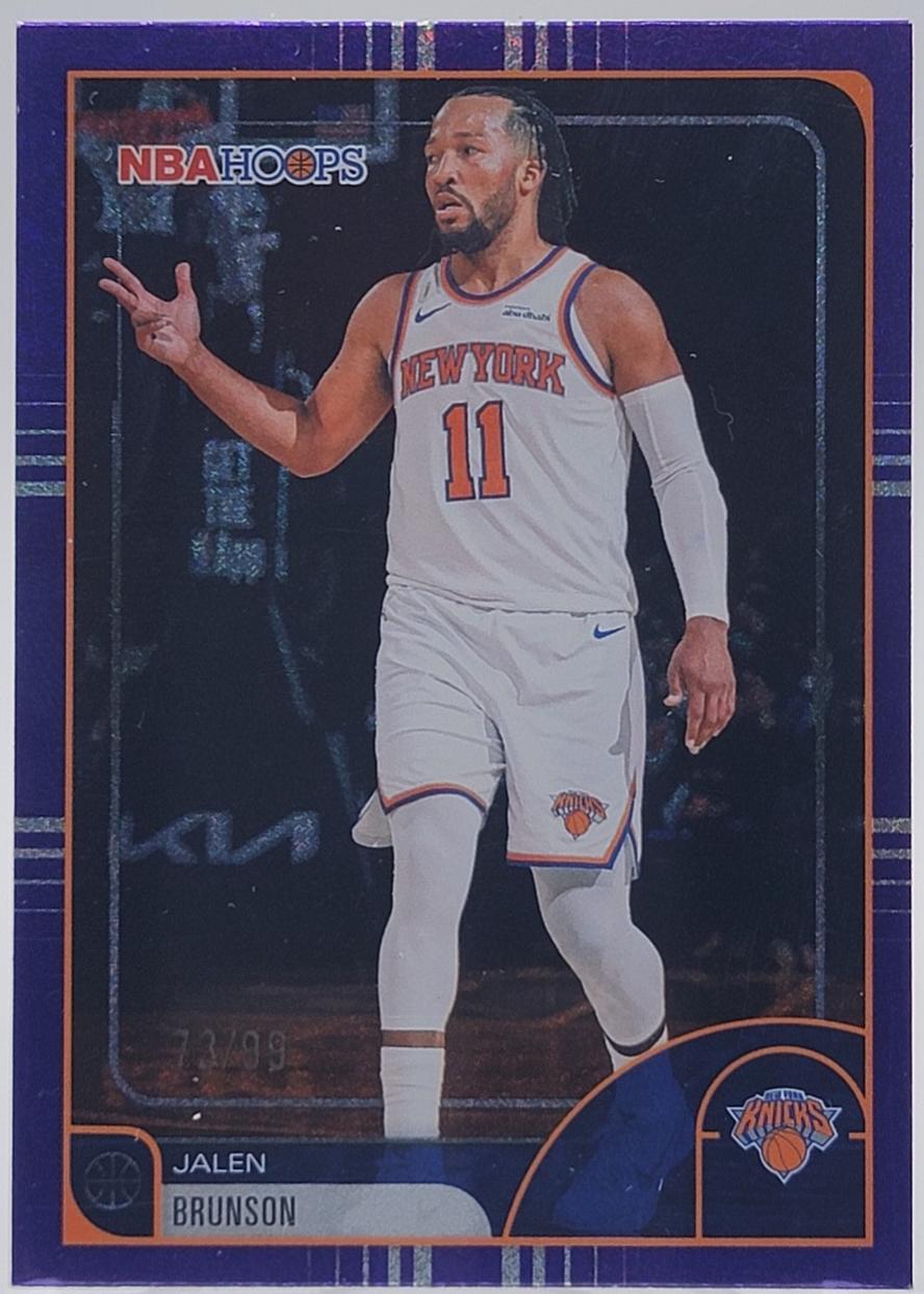 2025 Topps NBA Hoops Jalen Brunson [Pixel Burst Purple] #190 card