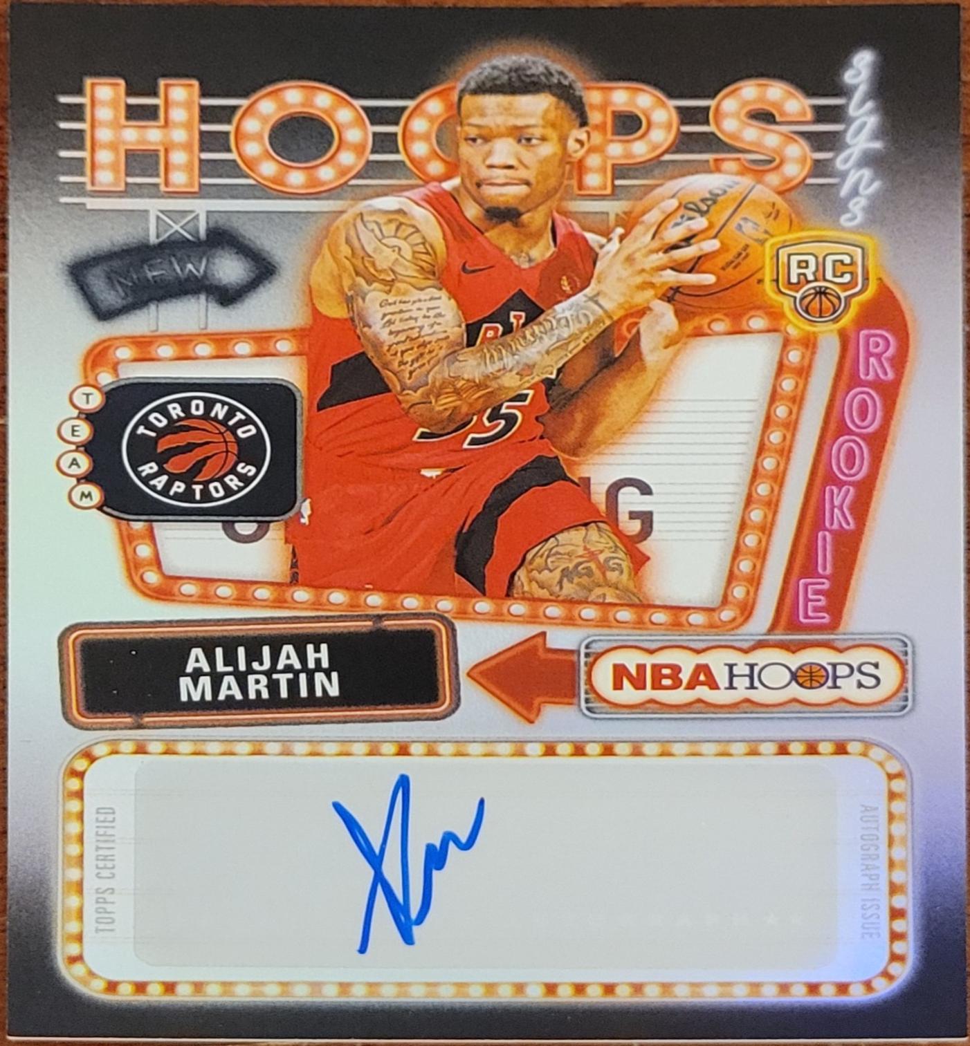 2025 Topps NBA Hoops Rookie Signature Alijah Martin #HRS-A card