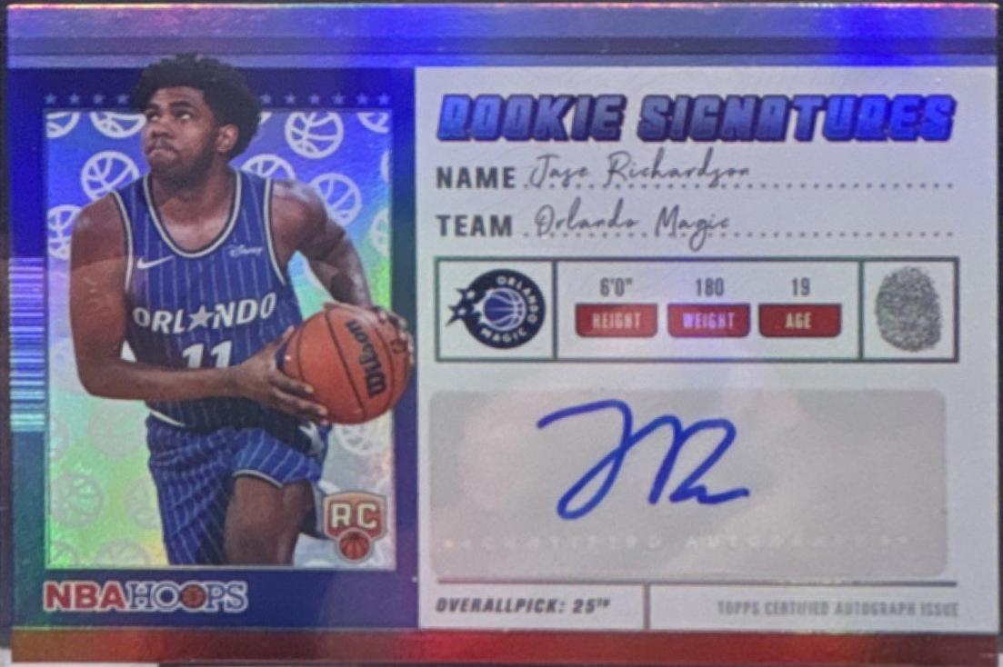 2025 Topps NBA Hoops Rookie Signature Jase Richardson #HRS-JR card