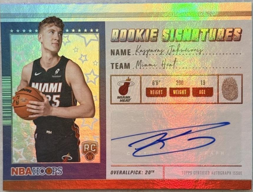2025 Topps NBA Hoops Rookie Signature Kasparas Jakucionis #HRS-KJ card