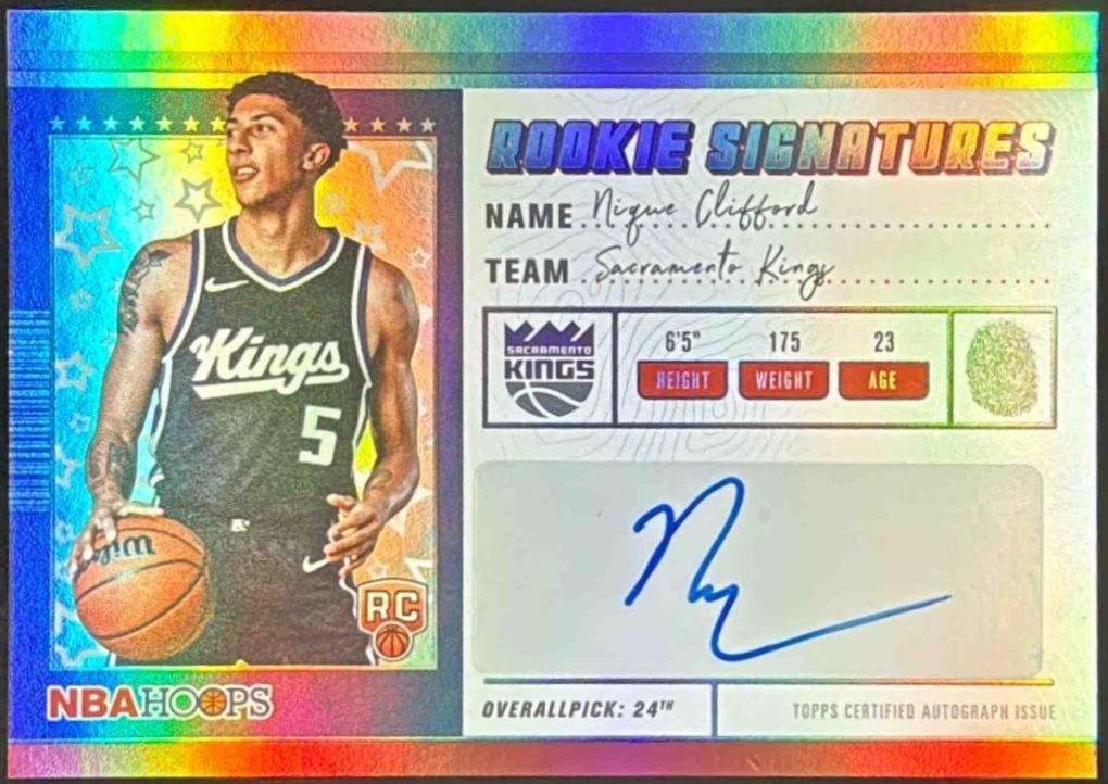 2025 Topps NBA Hoops Rookie Signature Nique Clifford #HRS-N card