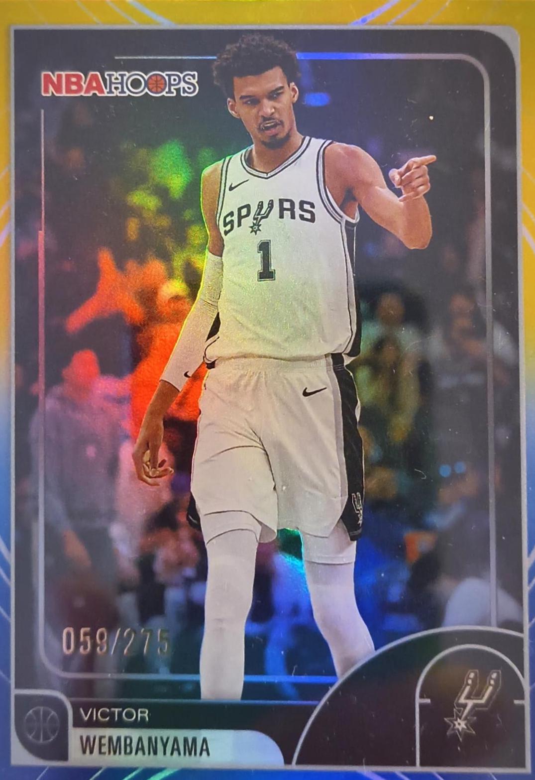 2025 Topps NBA Hoops Victor Wembanyama [Rainbow Blue Yellow] #30 card
