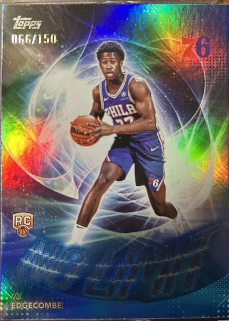 2025 Topps No Limit VJ Edgecombe [Blue Rainbow] #NL-3 card