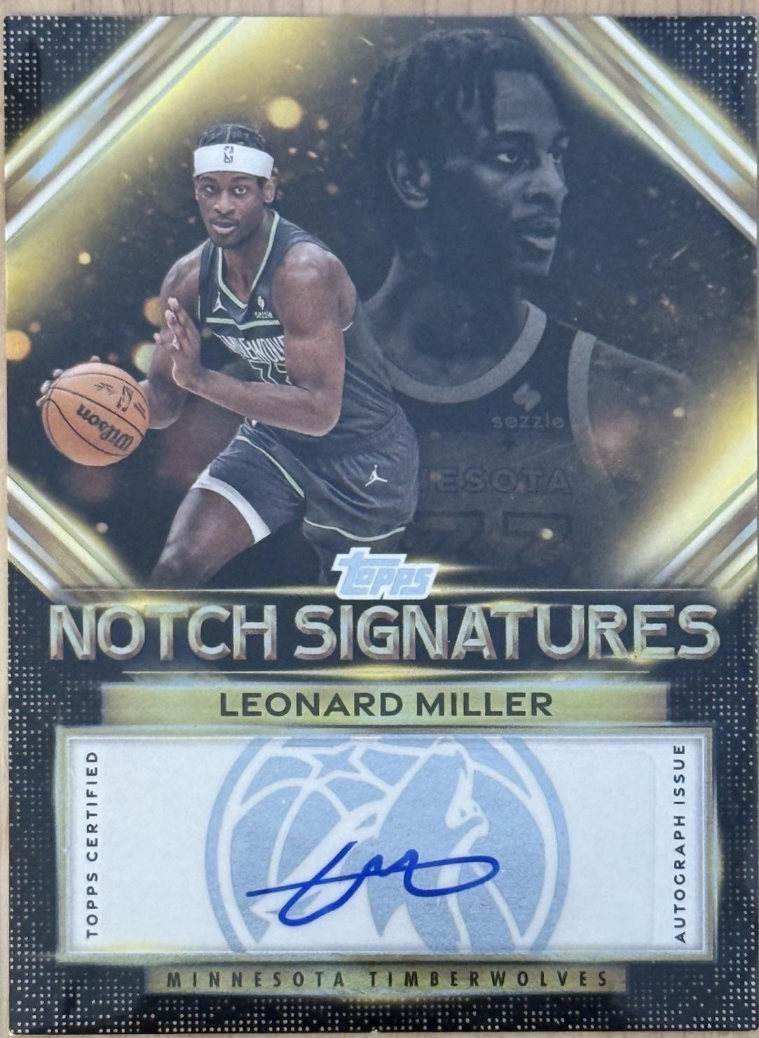2025 Topps Notch Signatures Leonard Miller #TNS-LM card