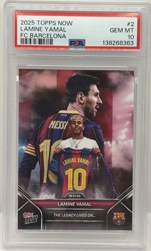 2025 Topps Now Lamine Yamal / Lionel Messi #2 card