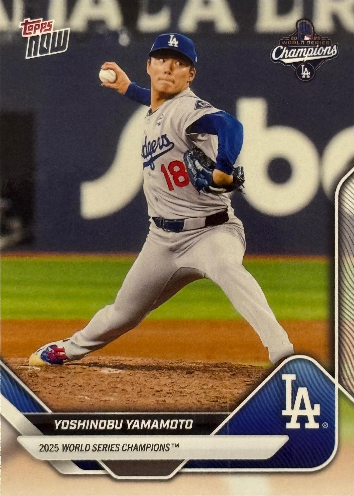 2025 Topps Now World Series Yoshinobu Yamamoto #WS-10 card