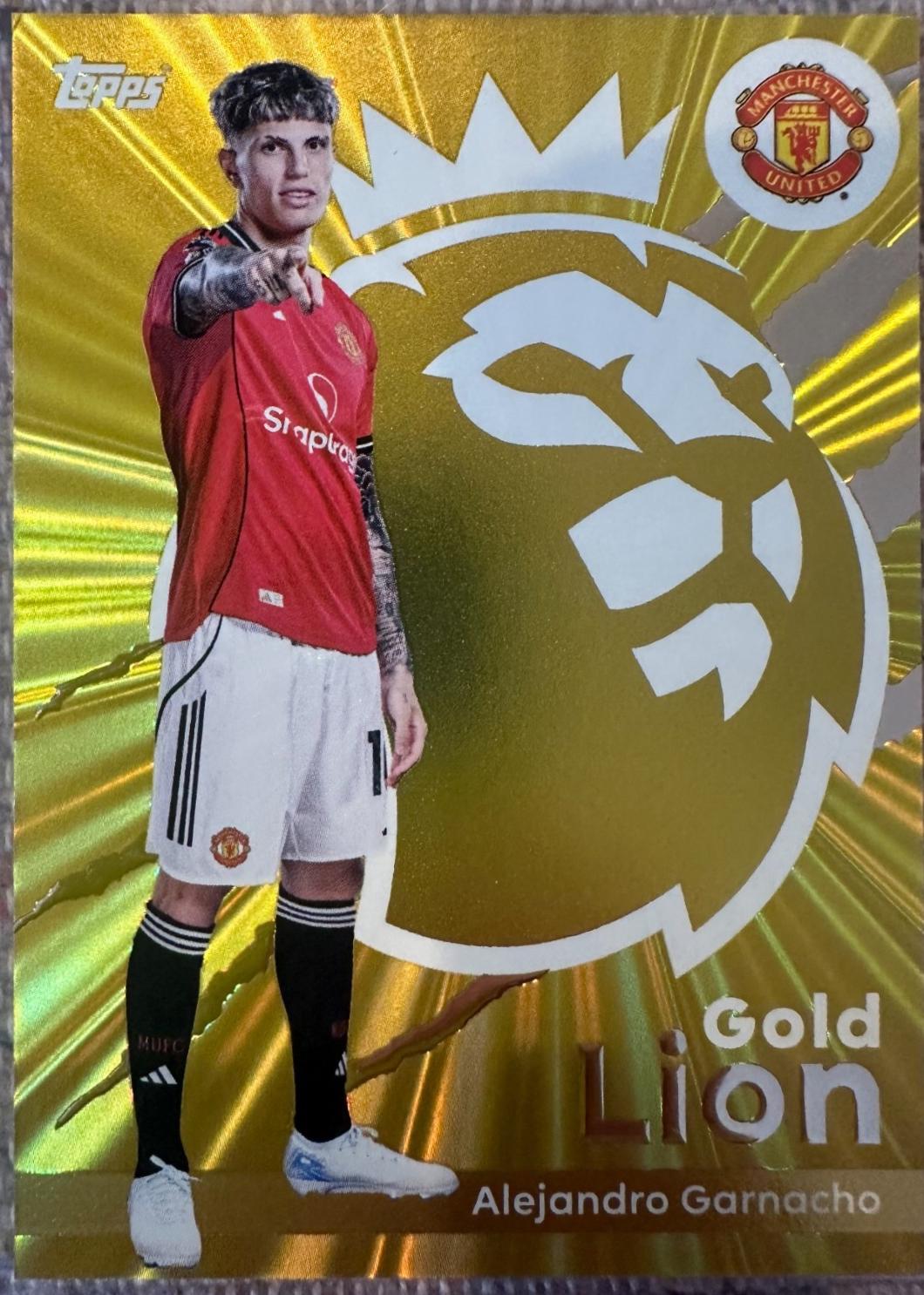 2025 Topps Premier League Gold Lion Alejandro Garnacho #GL13 card