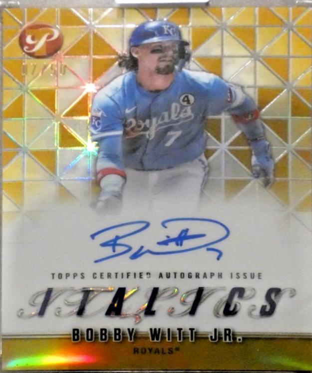 2025 Topps Pristine Italics Autograph Bobby Witt Jr. [Gold] #I-BW card
