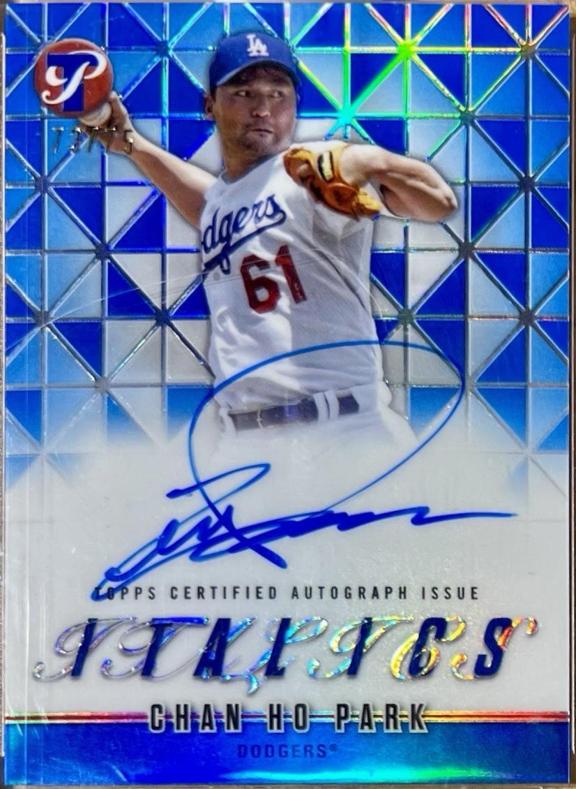 2025 Topps Pristine Italics Autograph Chan Ho Park [Blue] #I-CP card