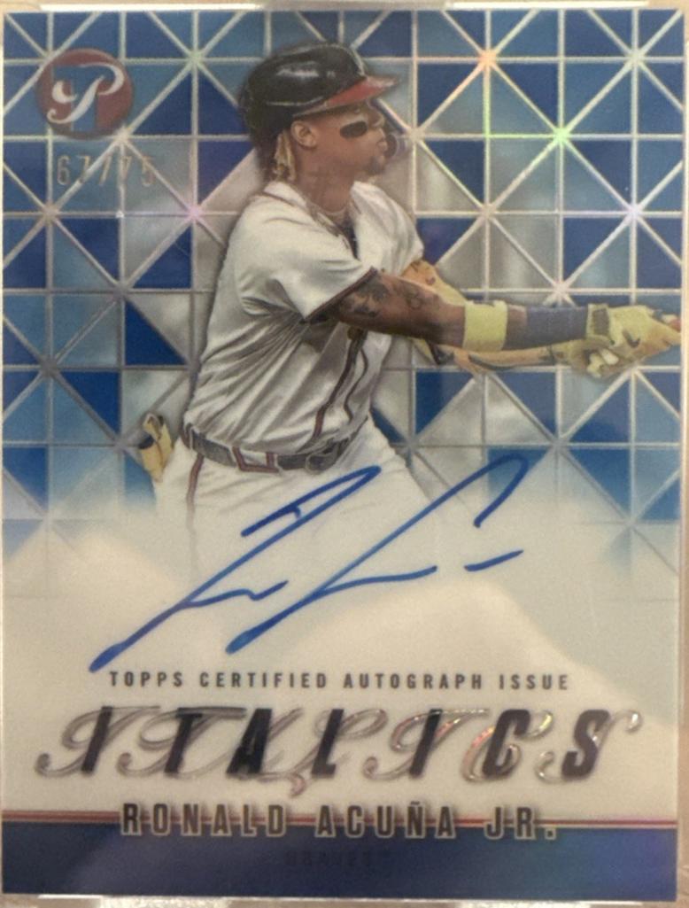 2025 Topps Pristine Italics Autograph Ronald Acuna Jr. [Blue] #I-RA card