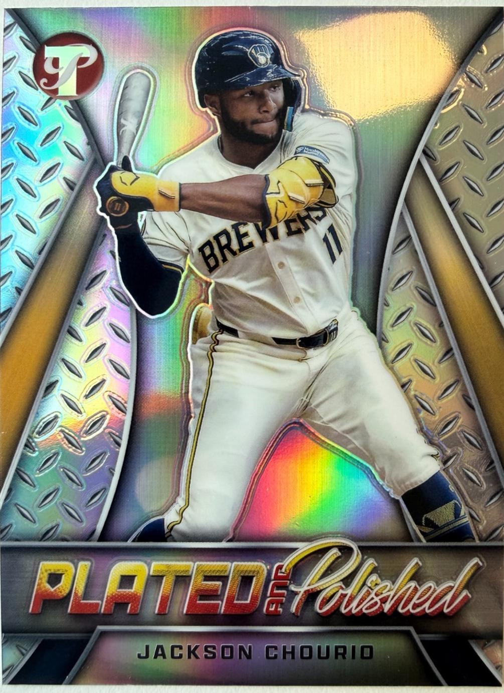2025 Topps Pristine Plated and Polished Jackson Chourio #PP-23 card