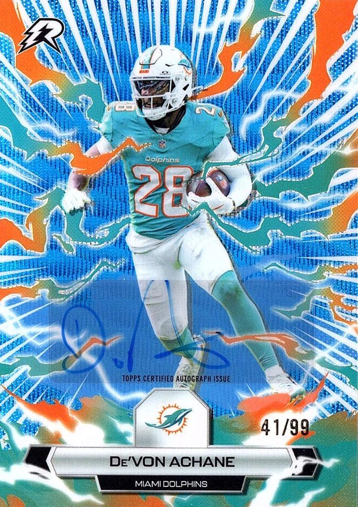 2025 Topps Resurgence De'Von Achane [Blue Surge Signature] #63 card